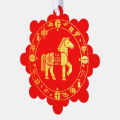 Gold Chinese new year 2026 オーナメントカード (左)