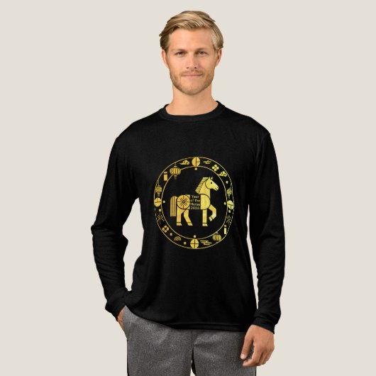 Gold Chinese new year 2026 トライブレンドＴシャツ (正面全体)