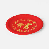 Gold Chinese new year 2026 ペーパープレート (アングル)