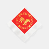 Gold Chinese new year 2026 縁ありカクテルナプキン (角)