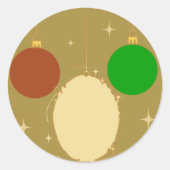 Gold Christmas Bauble Sticker ラウンドシール (正面)
