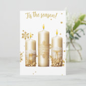 Gold Christmas Card with Candles シーズンカード (スタンド正面)