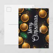 Gold Christmas - Cartes Pour Fêtes Annuelles  シーズンポストカード (正面/裏面)