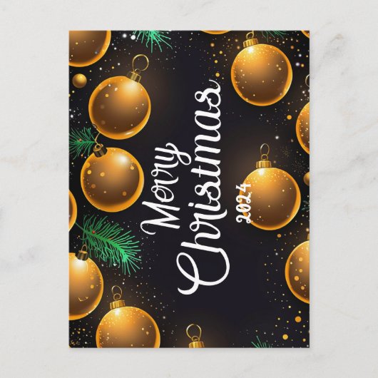 Gold Christmas - Cartes Pour Fêtes Annuelles  シーズンポストカード (正面)