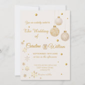 Gold Christmas Ornament  wedding Invitation 招待状 (正面)