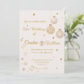 Gold Christmas Ornament  wedding Invitation 招待状 (スタンド正面)