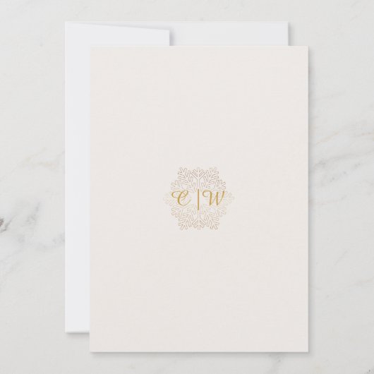 Gold Christmas Ornament  wedding Invitation 招待状 (裏面)