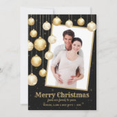 Gold Christmas Ornaments Photo シーズンカード (正面)