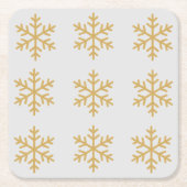 Gold Christmas Party スクエアペーパーコースター (正面)