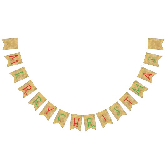 Gold Christmas Party バンティングフラッグ (全)