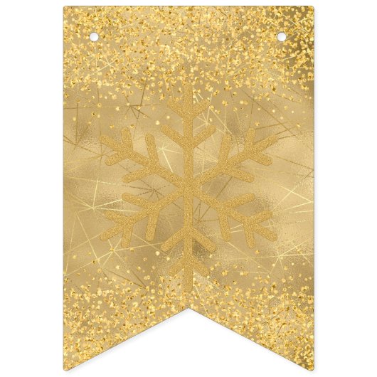 Gold Christmas Party バンティングフラッグ (第1の旗)