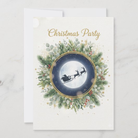 Gold Christmas Party Invitation | Editable Friends 招待状 (裏面)