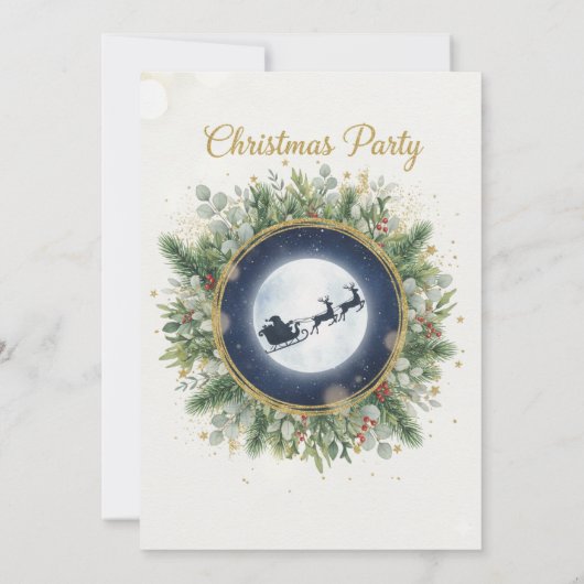 Gold Christmas Party Invitation | Editable Friends 招待状 (裏面)