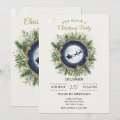 Gold Christmas Party Invitation | Editable Friends 招待状 (正面/裏面)