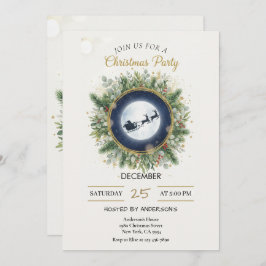 Gold Christmas Party Invitation | Editable Friends 招待状
