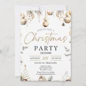 Gold Christmas Party Invitation | Editable Friends 招待状 (正面)