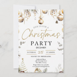 Gold Christmas Party Invitation | Editable Friends 招待状