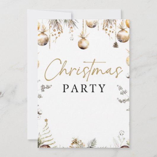 Gold Christmas Party Invitation | Editable Friends 招待状 (裏面)