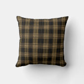Gold Christmas Plaid Pattern, Cozy Holiday Design  クッション (裏面)