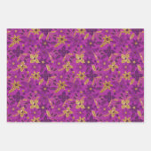 Gold Christmas Poinsettia Flowers ラッピングペーパーシート (正面3)