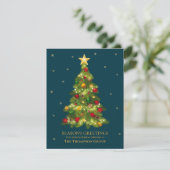 Gold Christmas Tree Business Holiday Greeting Card (スタンド正面)