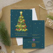 Gold Christmas Tree Business Holiday Greeting Card