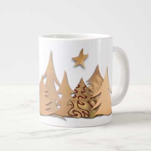 Gold Christmas Tree Forest Specialty Mug ジャンボコーヒーマグカップ (正面右)