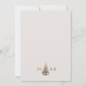 Gold Christmas Tree Red Bow Corporate Holiday  招待状 (裏面)