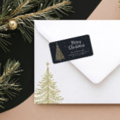 Gold Christmas Tree Return Address Label ラベル