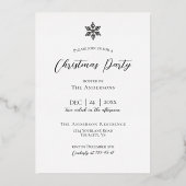 Gold Christmas tree snowflakes party invite real 箔招待状 (裏面)