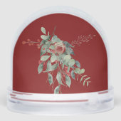 Gold Circle & Warm Red Family Photo Christmas Card (裏面)