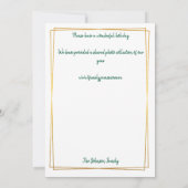 Gold Circle & Warm Red Family Photo Christmas Card 招待状 (裏面)