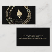 Gold Circles Glitter Whisk Black 名刺 (正面/裏面)