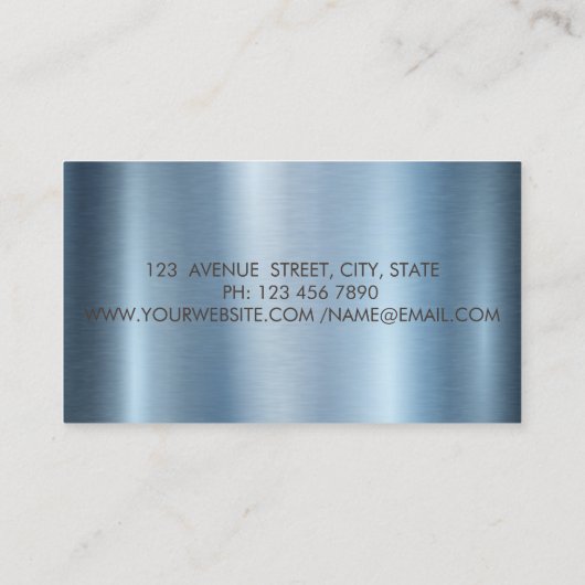 Gold Circles Lotus Blue Zen Stones Metallic 名刺 (裏面)