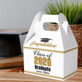 Gold Class of 2026 Custom Graduation Party フェイバーボックス