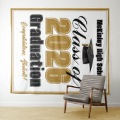 Gold Class of 2026 Graduation Party Photo Booth タペストリー (インサイチュ(横))