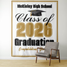 Gold Class of 2026 Graduation Party Photo Booth