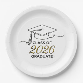 Gold Class of 2026 Paper Plate / Plato Graduación ペーパープレート