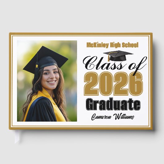 Gold Class of 2026 Photo Small Graduation ゲストブック (正面)