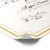 Gold Classic Certificate of completion, award  ポスター (角)