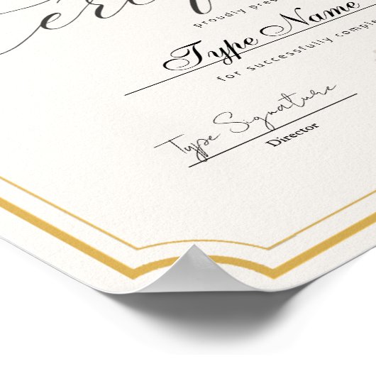 Gold Classic Certificate of completion, award  ポスター (角)