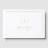 Gold Classic Elegance Script Monogram Wedding Gues ゲストブック (正面)