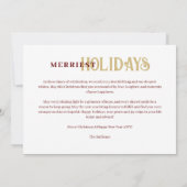 Gold Classic Stylish Luxurious Christmas 3 Photos シーズンカード (裏面)