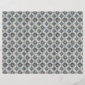 Gold Clover Blue Accents Spanish Tile Pattern (正面)