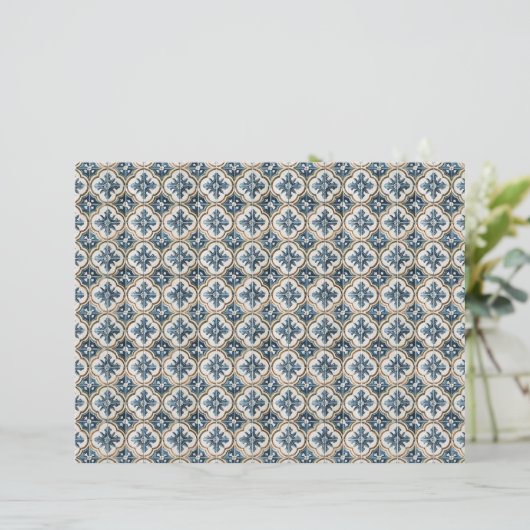 Gold Clover Blue Accents Spanish Tile Pattern  (スタンド正面)