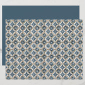 Gold Clover Blue Accents Spanish Tile Pattern  (正面/裏面)