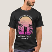 Gold Coast Australia Palms Drop Pull Kick Surfing  Tシャツ (正面)