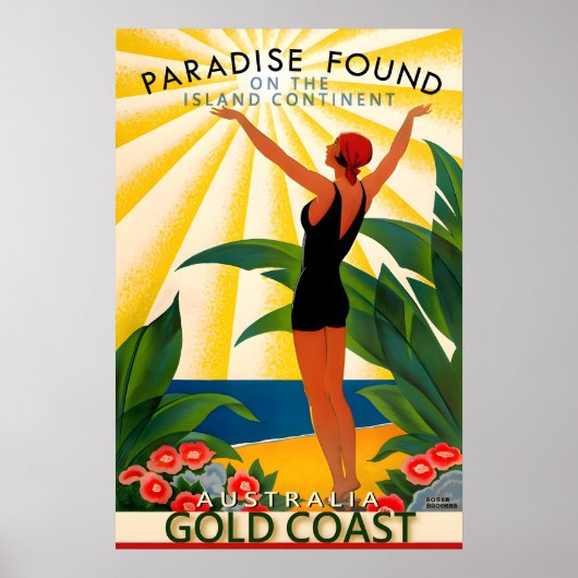 Gold Coast Australia Travel Poster Queensland New ポスター (正面)