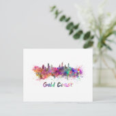 Gold Coast skyline in watercolor ポストカード (スタンド正面)