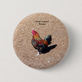 Gold Cockerel Rooster button 缶バッジ (正面)